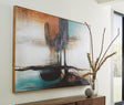 Brunonia teal orange black wall art front view