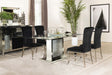 Marilyn Black Rectangular Mirrored Dining Room Set main dining table view