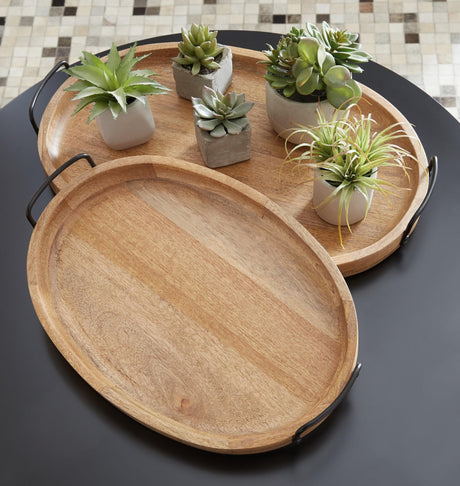 Jocelyne brown and black large tray front view
