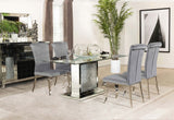 Marilyn Gray Rectangular Mirrored Dining Room Set main angle