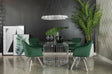 Veena Silver Round Glass Top Dining Room Set, main view