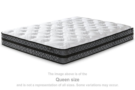 Front view of 10 Inch Pocketed Hybrid Full Mattress in white
