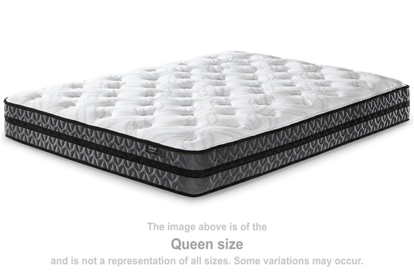 Front view of 10 Inch Pocketed Hybrid Full Mattress in white