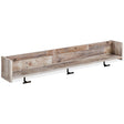 Neilsville whitewash wall mounted coat rack with shelf front view