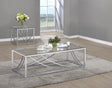 Lille 2-piece Glass Top Coffee and End Table Set front view