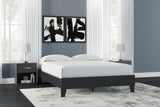 Finch Black Queen Platform Bed, front angle view
