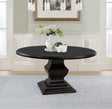 Twyla 60-inch round wood dining table dark cocoa, front view