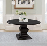 Twyla 60-inch round wood dining table dark cocoa, front view