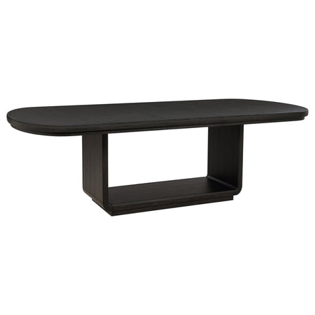 Leandro 78-inch Burnished Black Extension Dining Table side view