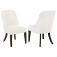Leandro cream upholstered dining side chair front view