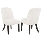 Leandro cream upholstered dining side chair front view