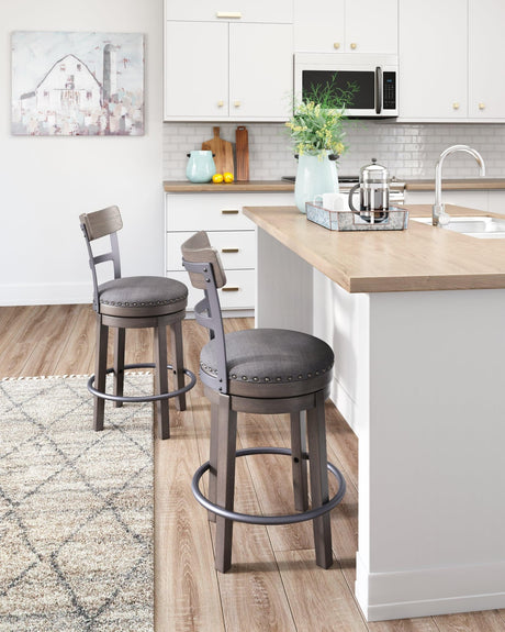 Caitbrook Gray Counter Height Bar Stool front angle