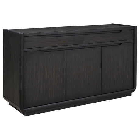Leandro Dining Sideboard in burnished black, front view