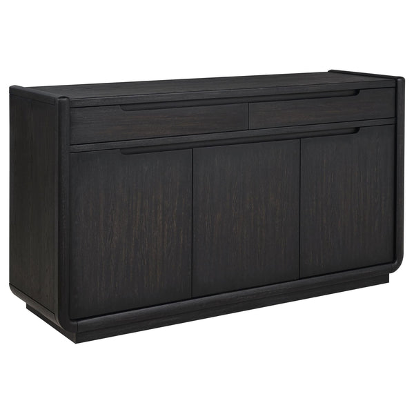 Leandro Dining Sideboard in burnished black, front view