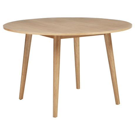 Andrews 48-inch round light ash wood dining table, front angle