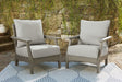 Visola gray outdoor lounge chair with cushions front angle