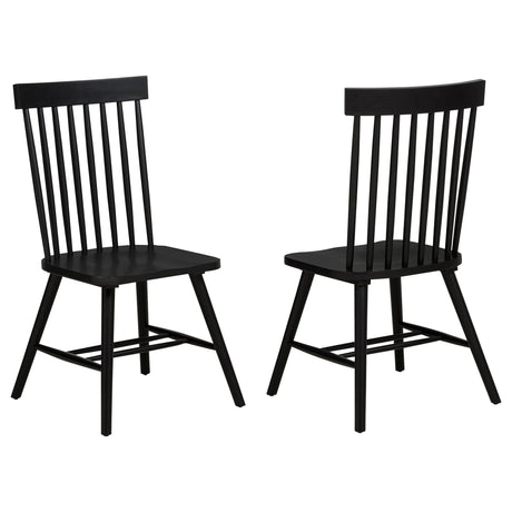 Andrews Windsor spindle back dining side chair black, front view