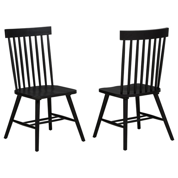Andrews Windsor spindle back dining side chair black, front view