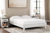 Shawburn Whitewash Queen Platform Bed front angle