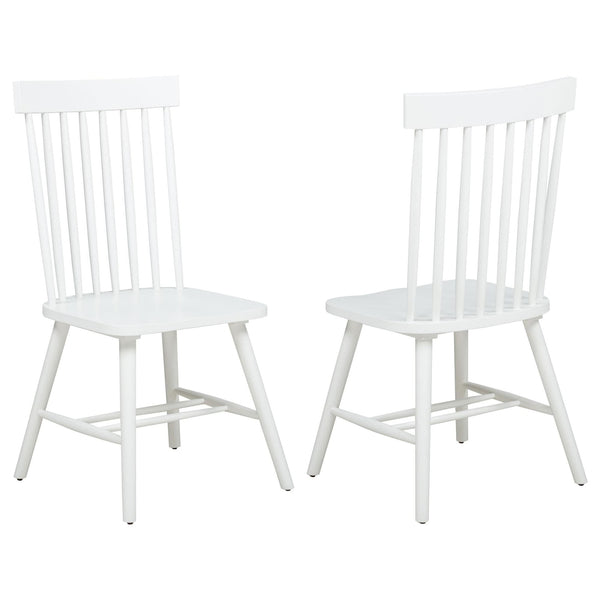 Andrews Windsor spindle back dining side chair white front angle