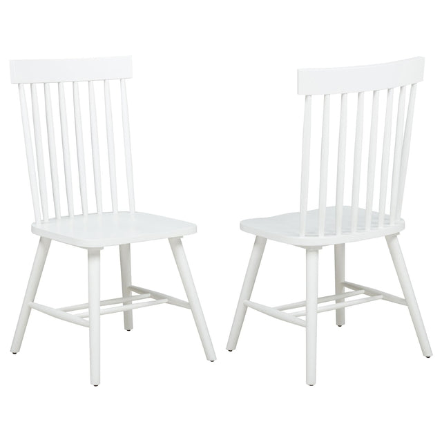 Andrews Windsor spindle back dining side chair white front angle