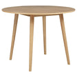 Andrews 48-inch round counter height dining table light ash finish angled side view