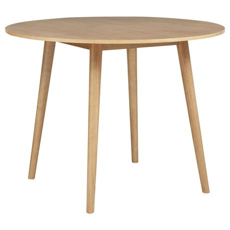 Andrews 48-inch round counter height dining table light ash finish angled side view