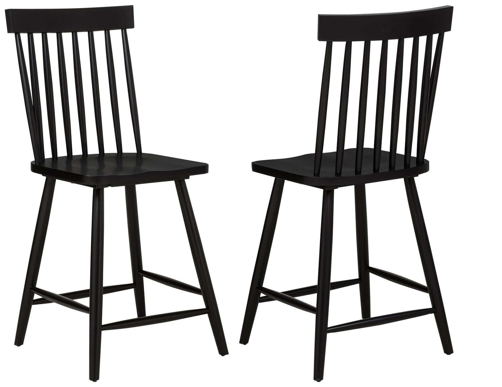 Andrews Windsor Counter Height Dining Side Chair Black - front angle view