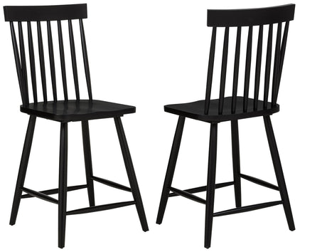 Andrews Windsor Counter Height Dining Side Chair Black - front angle view