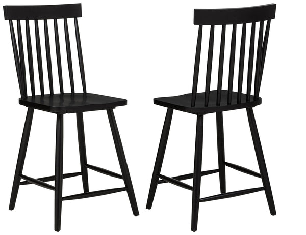 Andrews Windsor Counter Height Dining Side Chair Black - front angle view