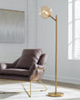 Abanson Amber gold finish floor lamp - front angle