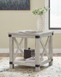 Carynhurst whitewash end table front angle view