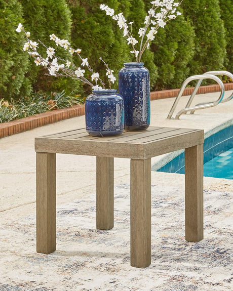 Silo Point Brown Outdoor End Table front angle view