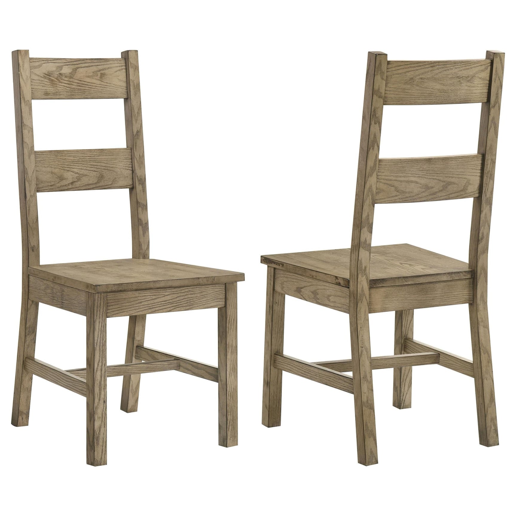 Cardova solid wood ladder-back dining side chair in vineyard oak, front angle