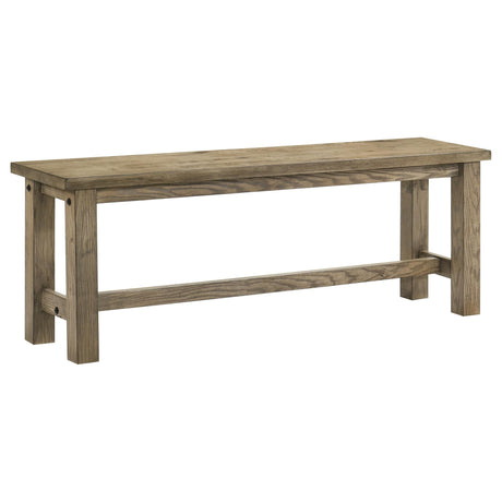 Cardova 51-inch Solid Rubberwood Dining Bench Vineyard Oak front view