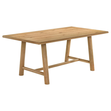Duncan 71-inch rectangular dining table washed oak front view
