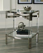 Chaseton Accent Table clear acrylic and silver finish front view