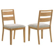 Duncan Ladder Back Dining Side Chair Washed Oak (front angle)