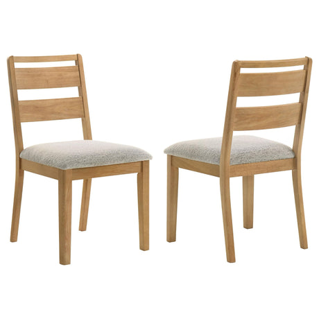 Duncan Ladder Back Dining Side Chair Washed Oak (front angle)