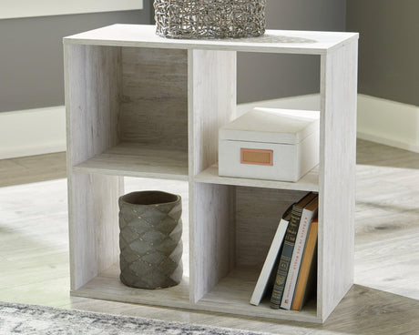 Paxberry Whitewash Four Cube Organizer front view