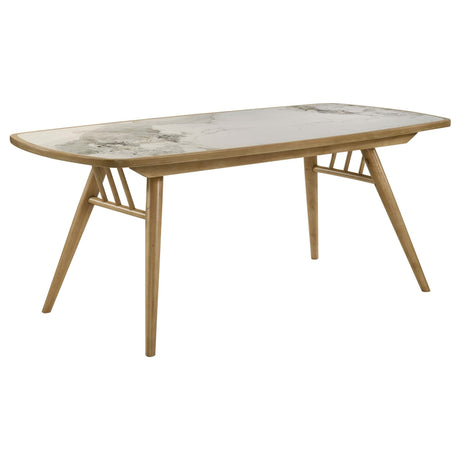 Croyden dining table close-up of ceramic inlay top