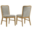 Croyden weathered natural wood dining side chair front view