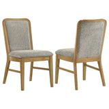 Croyden weathered natural wood dining side chair front view