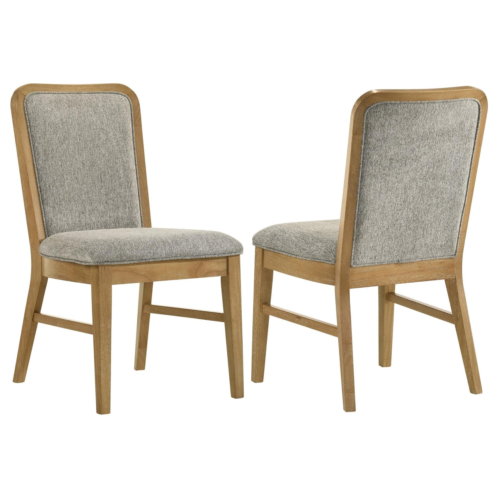 Croyden weathered natural wood dining side chair front view