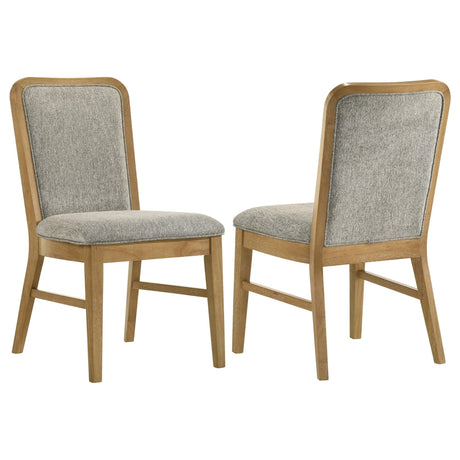 Croyden weathered natural wood dining side chair front view
