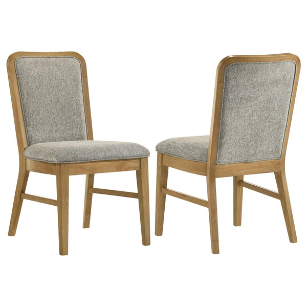 Croyden weathered natural wood dining side chair front view