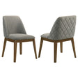 Franklin Upholstered Dining Side Chair in grey, front angle