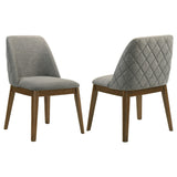 Franklin Upholstered Dining Side Chair in grey, front angle