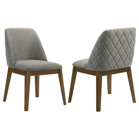 Franklin Upholstered Dining Side Chair in grey, front angle