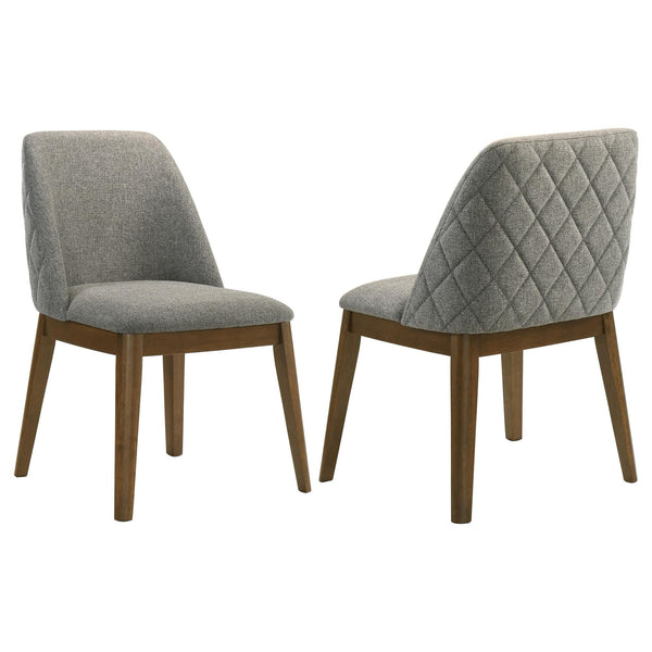 Franklin Upholstered Dining Side Chair in grey, front angle